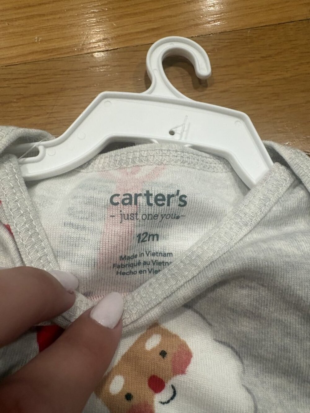 Carters Size 12 M My First Christmas Long Sleeve Bodysuit Set - Picture 3 of 3